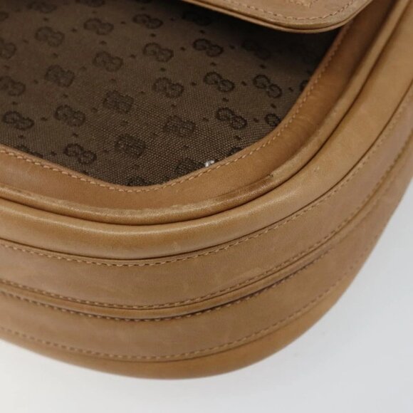 GUCCI Micro GG Canvas Shoulder Bag Brown Gold Auth BA6220 - Picture 9 of 14